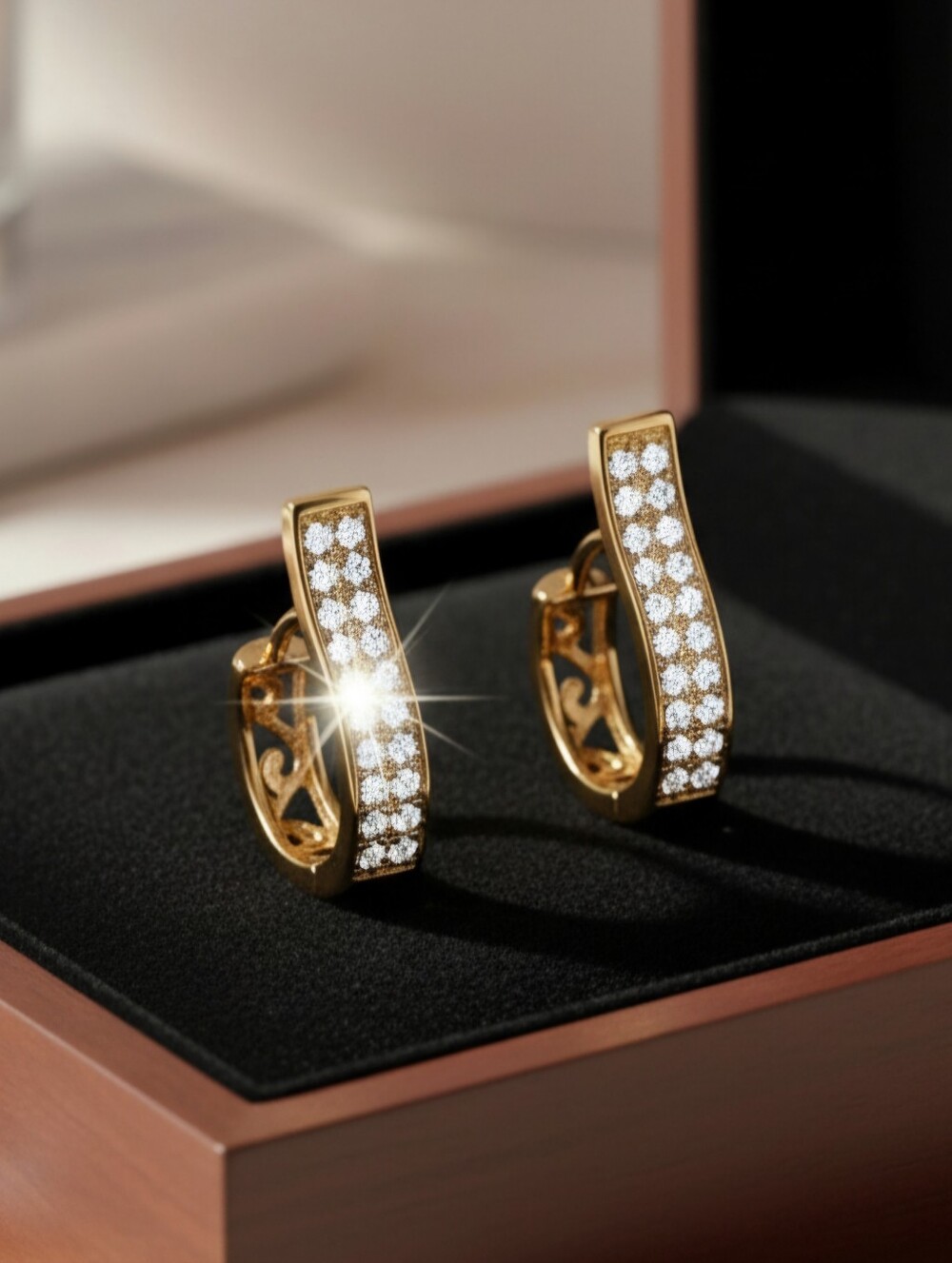 Elegant Gold CZ Earrings